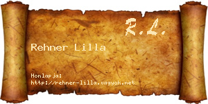 Rehner Lilla névjegykártya